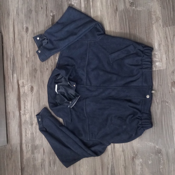 LEWKIN Faux Suede Zipper Bonber Jacket Korean Women's Fashion Size - Picture 5 of 16